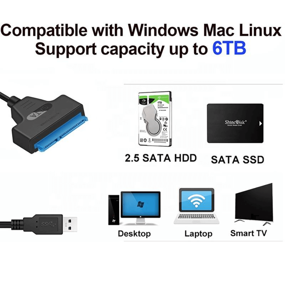 USB 3.0 to SATA adapter cable with UASP support