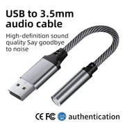 USB to 3.5mm Audio Adapter Cable for Car Computer & Speaker (USB 3.5mm)