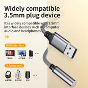 USB to 3.5mm Audio Adapter Cable for Car Computer & Speaker (USB 3.5mm)
