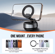 VFAN H08 magnetic suction cup phone holder in black