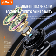 VFAN M18 black Type-C wired stereo earphones with digital audio chip