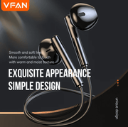 VFAN M18 black Type-C wired stereo earphones with digital audio chip