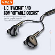 VFAN M18 black Type-C wired stereo earphones with digital audio chip