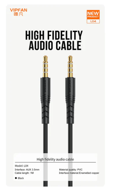 VipFan Premium Aux Cable L04 Cable Closeup