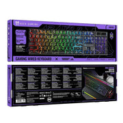 Wired Gaming Keyboard with RGB Rainbow Light & 6-Key Anti-Ghosting (GM701)