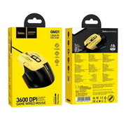 Wired Gaming Mouse with 7 Buttons 3600 DPI & LED Light (GM31) - Yellow