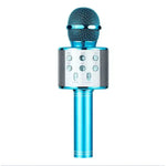 Wireless Bluetooth Karaoke Microphone– 5-in-1 Portable Mic - Blue