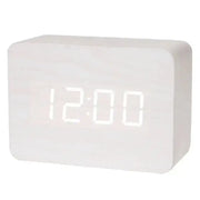 Wooden LED Digital Alarm Clock with Temperature Display & Night Light (4 colours available) - White - HBC