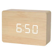 Wooden LED Digital Alarm Clock with Temperature Display & Night Light (4 colours available) - Wood - HBC